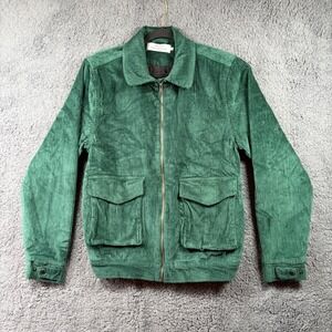 Dedicated Vallentuna Corduroy Zip Up Jacket Emerald Green Men's M Organic Cotton